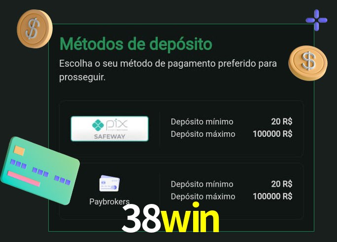 O cassino 38win oferece uma grande variedade de métodos de pagamento